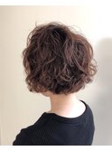カジュアルマッシュパーマ♪大人可愛い20代30代40代前下がりボブ