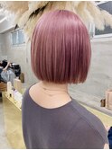 ハイトーンカシスピンクケアブリーチダブルカラー