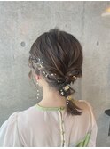 ヘアアレンジx金箔