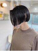 ぱつっとミニボブ/ボリュームダウンパーマ/　渋谷