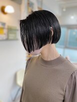 ぱつっとミニボブ/ボリュームダウンパーマ/　渋谷