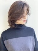 大人可愛い20代30代40代小顔ミディアムレイヤーメルティカラー