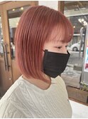 斜めバング オージュア ベージュピンク