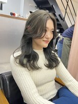 大人可愛い透明感ブリーチなしオリーブグレージュ