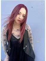 ガルボ ヘアー(garbo hair) カシスカラー 秋冬 赤髪 ロング ガルボヘアー 高知美容室