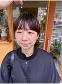 ショートボブ　ハイライト