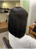艶髪ストレート×ボブ×ブルーブラック×ダメージ抑制ケア