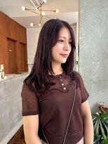 アペロ 柏(Apero)&nbsp;レイヤーカット/レッドブラウン/前髪なし/チェリーレッド/柏