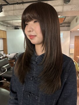 ノラジャーニー(NORA Journey) レイヤーカットロングレイヤー赤み消しカラーオリーブベージュ