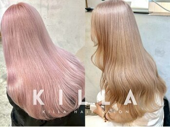 キラ 神戸三宮元町(KILLA)の写真/くせ毛もブリーチ毛も美しく。ケラチンの力で手触り滑らかな髪へ[レイヤーカット/ブリーチなしダブルカラー