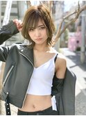 大人かわいい☆小顔前下がりレイヤーボブ×オリーブベージュ