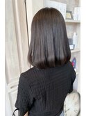 福山市美容室Caary人気 さらつや ぱつっと前下がりボブ