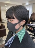 グレーベージュ/レイヤーロング/黒髪/前髪パーマ