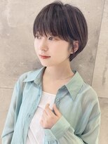 20代30代40代黒髪前下がりショートボブ丸みショート