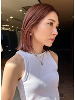 ノラ ヘアーサロン(NORA HAIR SALON)&nbsp;【大久保】ブリーチカラー×ピンクカラー×切りっぱなしボブ