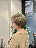マッシュショート×シルバーベージュ×脱白髪染め（永井）