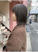 ショート/切りっぱなしボブ/透明感/シアーグレージュ