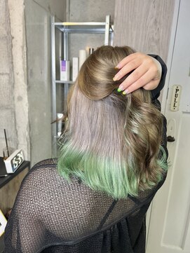 ラフィット 香椎(lafit) ミルクティーベージュダブルカラーインナーカラーケアブリーチ