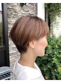 マッシュショート/オレンジベージュ/ブリーチなし/ボブ/豊橋豊川