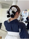 卒業式ヘアセット ツインお団子スタイル