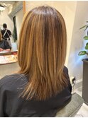 ブリーチハイライト後の酸性ストレート