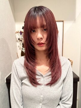 ジルスタジオ(JILL STUDIO) JILL STUDIO ロングレイヤーカット/ブリーチ/チェリーレッド/栄