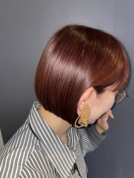 アオゾラヘアー フジサキグウ(AOZORA HAIR FUJISAKIGU) ミニボブ×レッドブラウン