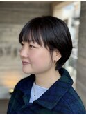 耳掛けショートボブ.ハンサムショート.30代40代50代