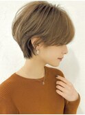 30代40代50代◎白髪染め×耳かけ丸みショートボブ透明感