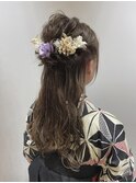 袴ヘア　卒業式　着付け