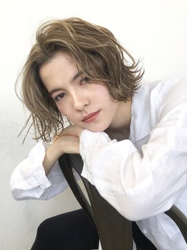 モホーク(MOHAWK) 【MOHAWK】シアーグレージュ×ウェービーボブ