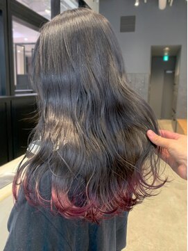 アルバム 銀座(ALBUM GINZA) 袖カラーレッド_スリークボブ厚めバングローライト_ba281563