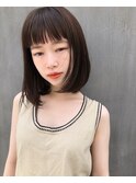 黒髪でも可愛い！大人の長めボブ《骨格補正小顔》