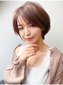 ★30代40代50代小顔ハンサムショート/チョコレートアッシュ