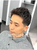 ソフトツイストパーマ癖毛風ビジネスアップバンク