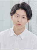 爽やかビジネスツーブロック刈り上げアップバング