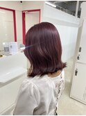髪質改善*カシスブラウン*ゆるふわウェーブミディ【Zina札幌】