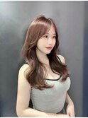 韓国ヘーゼルブラウンベージュ#レイヤーカット#髪質改善#前髪