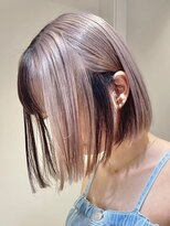 ムク 横浜店(muku)&nbsp;ダブルカラーピンクベージュベージュカラーケアブリーチミニボブ