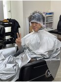 ツイストパーマ×メッシュ