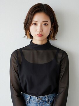 オッジ 西新店(Oggi) ブリーチ ボブ イヤリングカラー ベージュ 20代 30代 ハイトーン