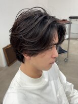 ニュアンスパーマ/フェザー/毛流れ/緩め/センターパートパーマ