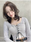表参道 roijir オリーブグレージュ × ミディアムレイヤー