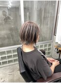大人ショートレイヤー白髪ぼかし脱白髪染め 30代40代50代60代