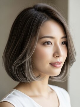 レヴィア(REVIA) 白髪ぼかしハイライトブリーチミルクティーベージュ