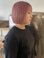 マカロニコースト(macaroni coast) 前髪ありミニボブブリーチピンク