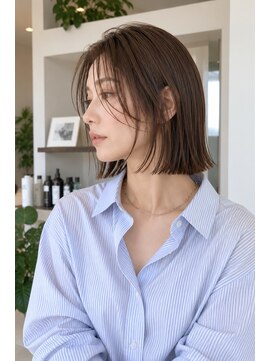 キュウヘアー(KYUU HAIR) 切りっぱなしボブ/顔まわりレイヤー/大人女性/大人ボブ
