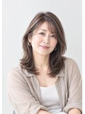 大人の女性に似合うセミロング＋白髪ぼかし【髪質改善】
