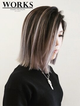 ワークス ヘアデザイン(WORKS HAIR DESIGN) ぶつ切りボブ 外国人風ダブルグラデーションカラー