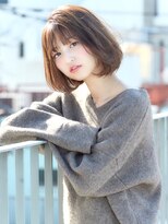 フォンズ(FONS)&nbsp;大人かわいいフレンチボブ_ベージュカラー_毛先パーマ【FONS】